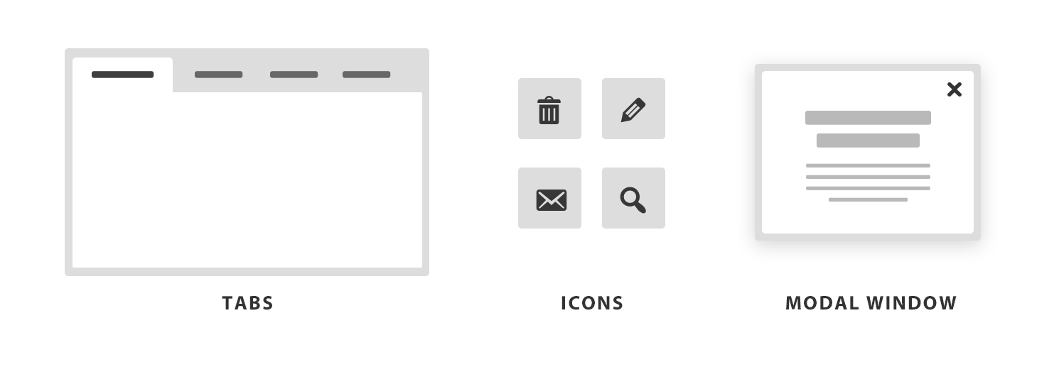 These are some popular UI elements that most users are familiar with.