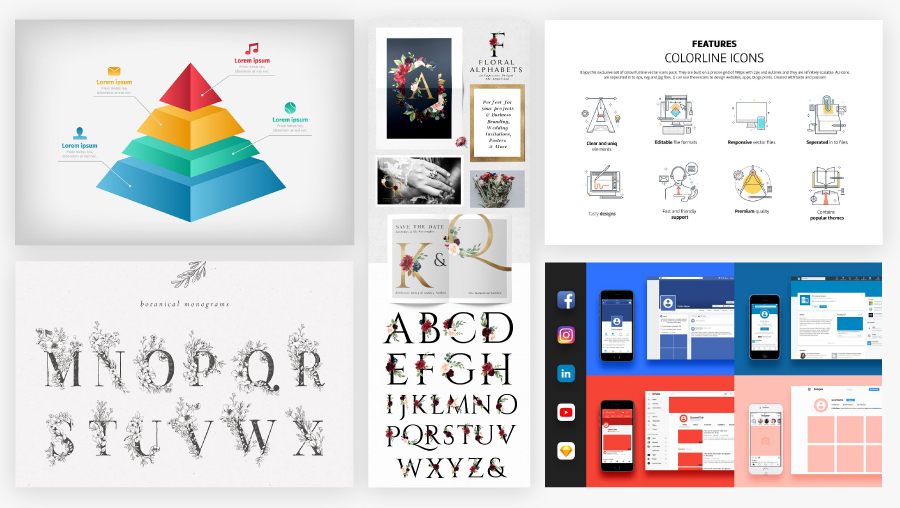 Examples of graphic designer's work